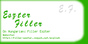 eszter filler business card